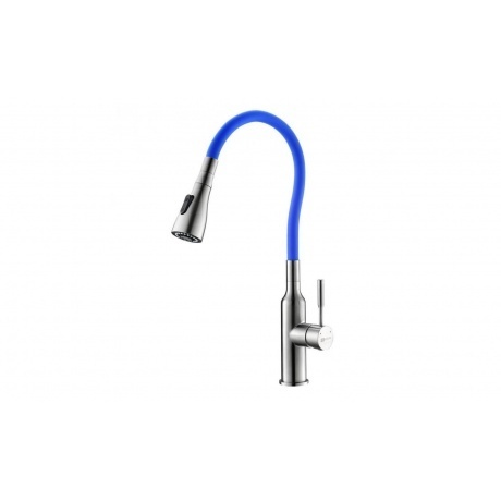 

Смеситель для кухни Lemark с гибким изливом и 2х-функциональным аэратором, сталь/синий (LM5082S-Blue)