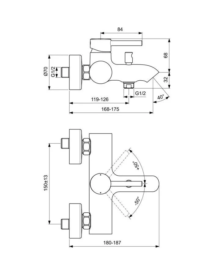 Смеситель для ванны Ideal Standard Ceraline BC199U5 - фото 2