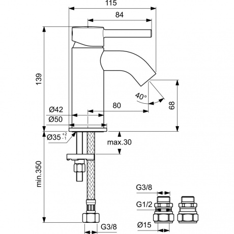 Смеситель для раковины Ideal Standard Ceraline BC185AA - фото 2