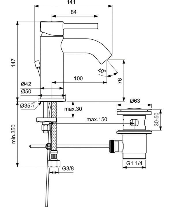 Смеситель для раковины Ideal Standard Ceraline BC203U5 - фото 2