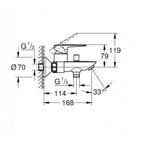 Смеситель для ванны Grohe Bau Edge 23604001 - фото 5