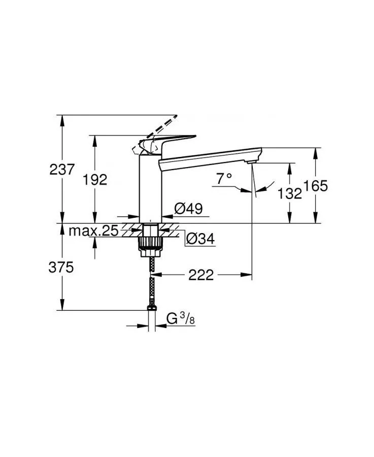 Смеситель для раковины Grohe Bau Curve 31715000 - фото 4