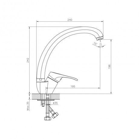 Смеситель для кухни DECOROOM DR21 (DR21021) - фото 2