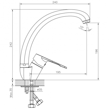 Смеситель для кухни DECOROOM DR23 (DR23021) - фото 2