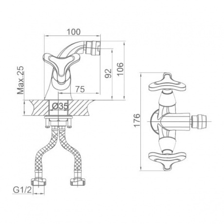 Смеситель для биде D&amp;K Hessen Goethe (DA1382241) - фото 2