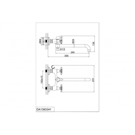 Смеситель для ванны D&amp;K Hessen Goethe (DA1383341) - фото 2