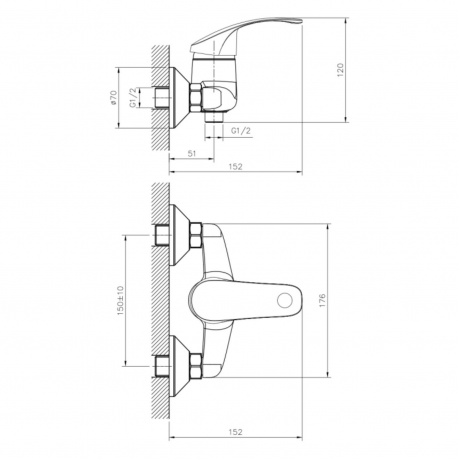Смеситель для душа DECOROOM DR71 (DR71055) - фото 2