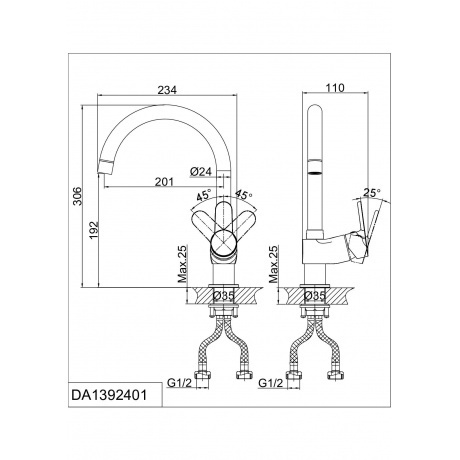 Смеситель для кухни D&amp;K Rhein Marx (DA1392401) - фото 5