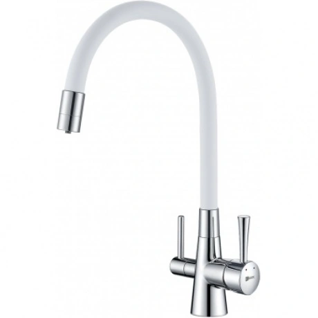 Смеситель Lemark Comfort (LM3075C-White) для кухни  с подключени...