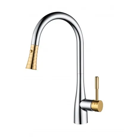 Смеситель для кухни D&K Rhein.Schiller с выдвижной лейкой хром з...