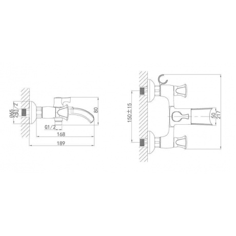 Смеситель для ванны D&amp;K Hessen Grimm (DA1383501) - фото 3