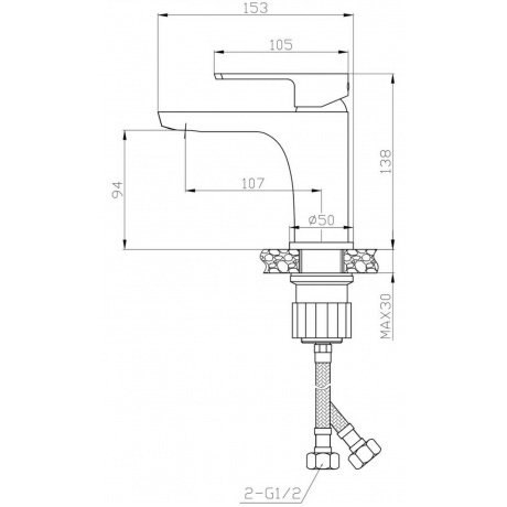 Смеситель термостатический Rossinka для раковины (RS50-12) - фото 2
