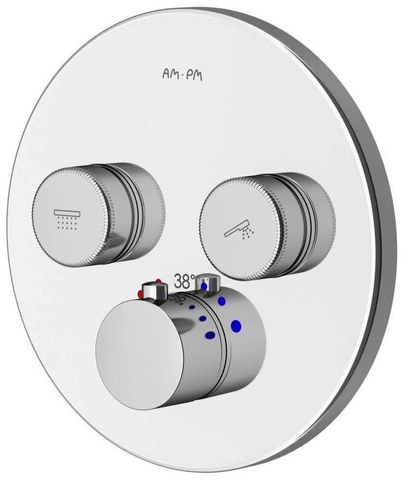 Смеситель для 2 потребителей с термостатом AM.PM Inspire V2.0 F50A85700, монтируемый в стену, х 50190