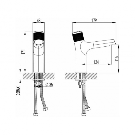 Смеситель для раковины Lemark Project, кнопочный (LM4676C) - фото 2