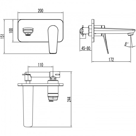 Смеситель для раковины Lemark Bronx (LM3726BL) - фото 3