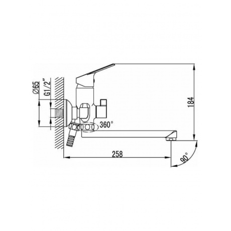 Смеситель для ванны Milardo Nelson (NELSB00M02) - фото 2