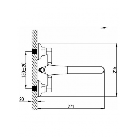 Смеситель для ванны Milardo Nelson (NELSB00M02) - фото 3