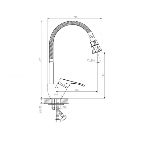 Смеситель для кухни Rossinka (B35-26) - фото 2