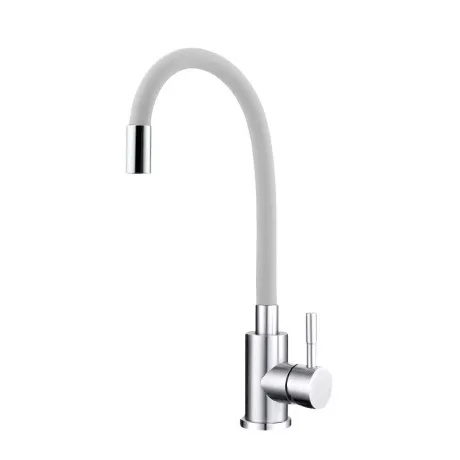 Смеситель для кухни TSARSBERG гибкий излив белый (TSB-114-W003) ...