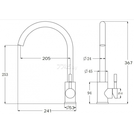 Смеситель для кухонной мойки ESKO K45 (K45 Black) - фото 2