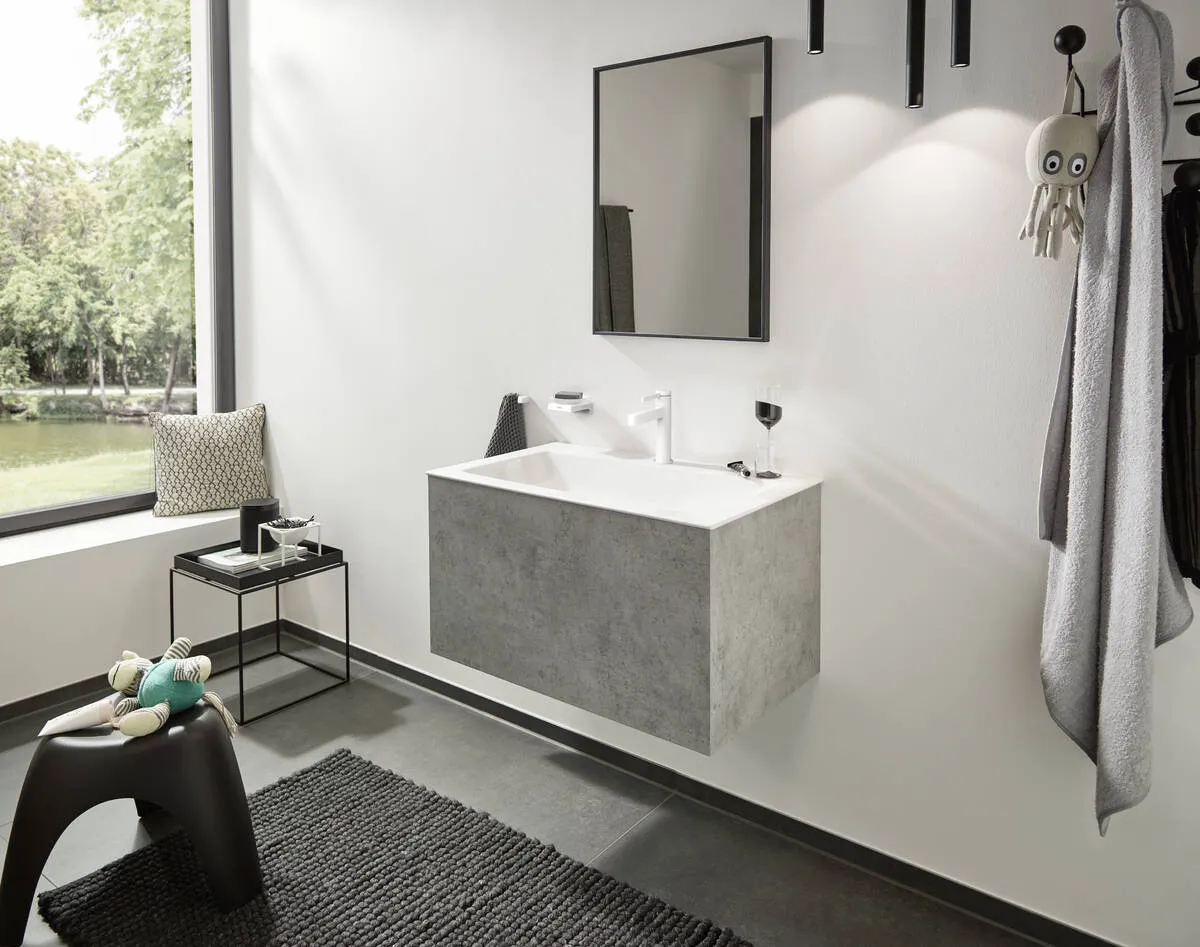 Смеситель Hansgrohe Finoris для раковины 76010700, 100 с донным клапаном Push-Open, белый матовый - фото 7