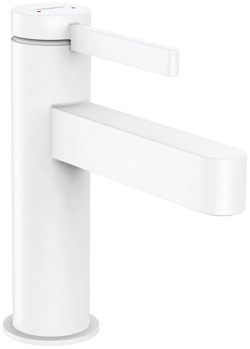 Смеситель Hansgrohe Finoris для раковины 76010700, 100 с донным клапаном Push-Open, белый матовый - фото 1