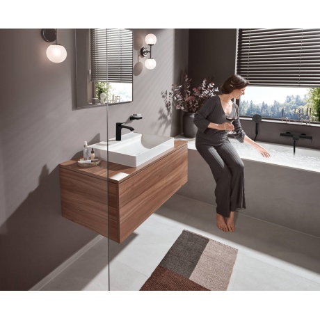 Смеситель Hansgrohe Vivenis для раковиня 75023670, CoolStart, 110 с донным клапаном, матовый черный - фото 6
