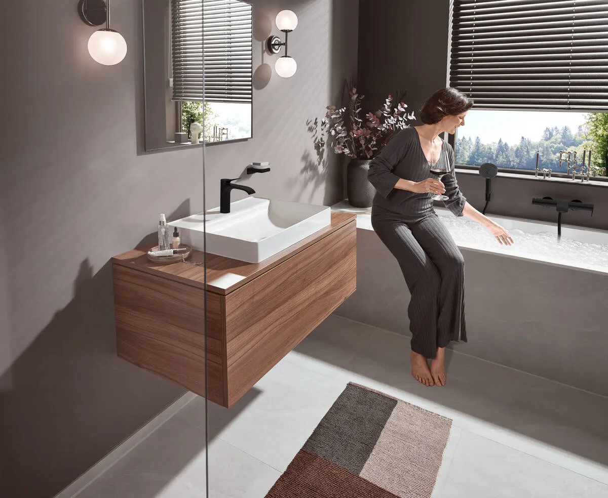 Смеситель Hansgrohe Vivenis для раковиня 75024670, CoolStart, 110 без слива, матовый черный - фото 6
