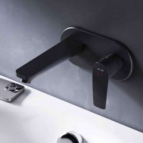 Смеситель для раковины настенный AM.PM Gem F90A72222 черный - фото 2