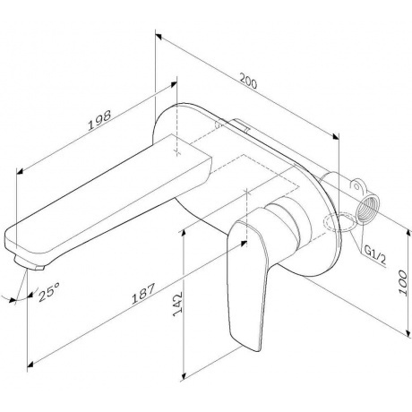 Смеситель для раковины настенный AM.PM Gem F90A72222 черный - фото 9