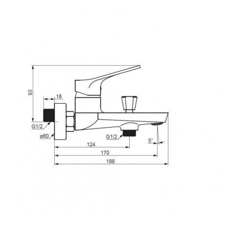 Смеситель для ванны и душа Damixa Merkur 401000300 черный - фото 5