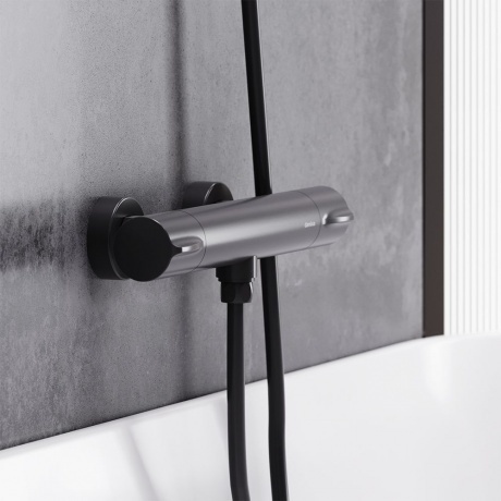 Термостатический смеситель Damixa Scandinavian Pure 366000300 для душа, черный - фото 2