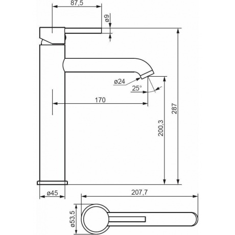 Смеситель для раковины Damixa Scandinavian Pure 360250000 высокий хром - фото 4