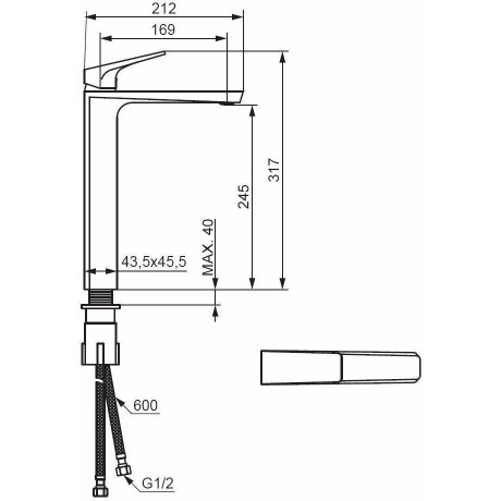 Смеситель для раковины Damixa Merkur 400250300 черный - фото 4