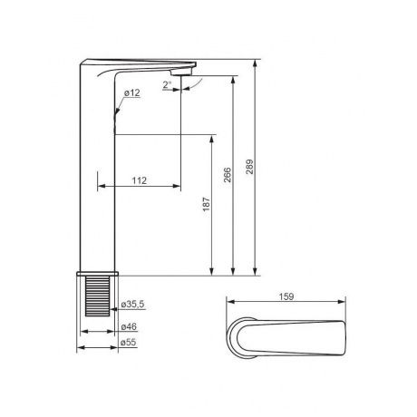 Смеситель для раковины сенсорный 770280300 Jupiter высокий чёрный - фото 4