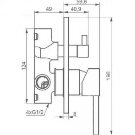 Встраиваемый смеситель для ванны и душа Scandinavian Pure 367100000 чёрный - фото 5