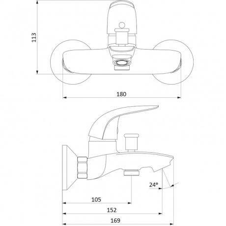 Смеситель для ванны Damixa Eclipse 311000001 хром - фото 2