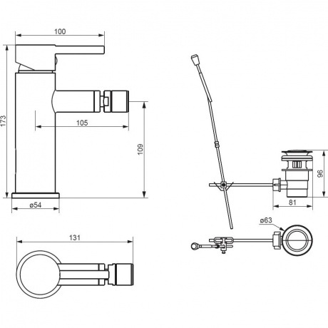 Смеситель для биде Damixa Scandinavian Pure 360240300 черный - фото 2
