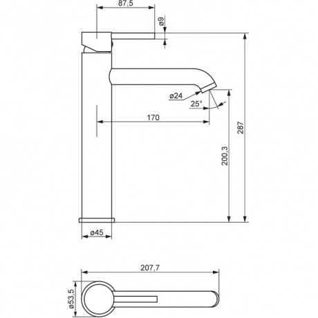 Смеситель для раковины высокий Damixa Scandinavian Pure 360250600 золото - фото 2