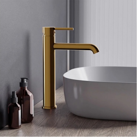 Смеситель для раковины высокий Damixa Scandinavian Pure 360250600 золото - фото 3