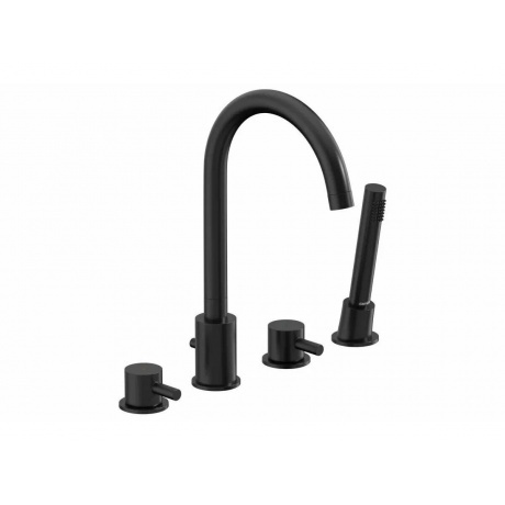 

360400300 Scandinavian Pure смеситель на борт ванны, четырёхсекционный, черный матовый