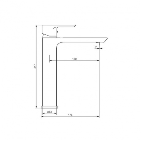 470250000 Apollo Высокий смеситель для умывальника, хром - фото 2
