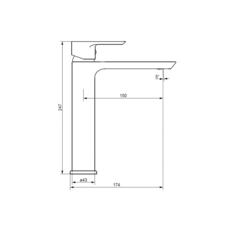 470250300 Apollo Высокий смеситель для умывальника, черный - фото 2