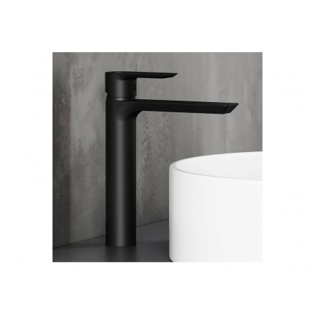 470250300 Apollo Высокий смеситель для умывальника, черный - фото 4