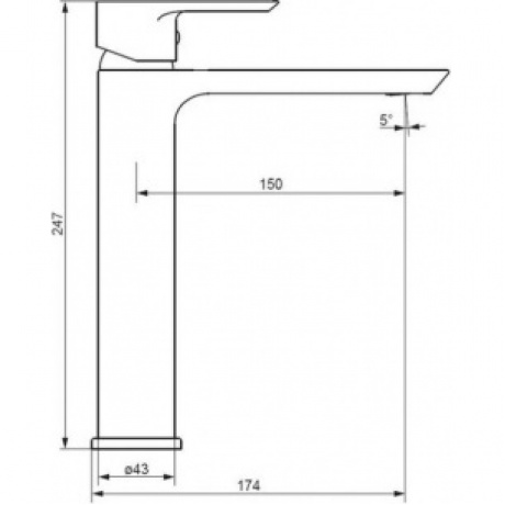 Смеситель для раковины высокий Damixa Apollo 470250300 черный - фото 2