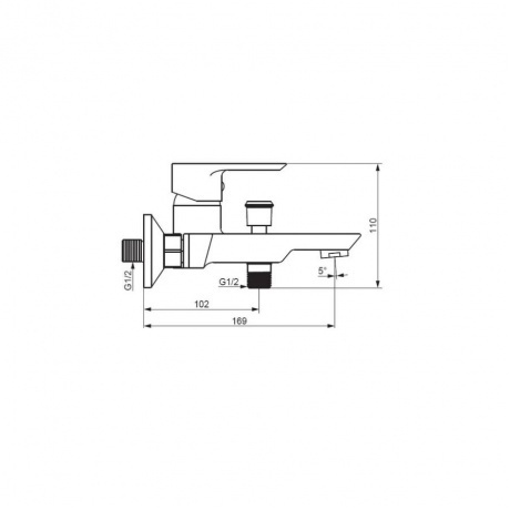 471000001 Apollo Смеситель для ванны и душа, хром - фото 4