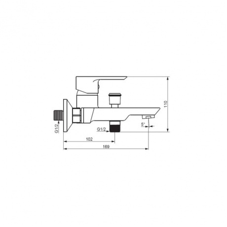471000300 Apollo Смеситель для ванны и душа, черный - фото 3
