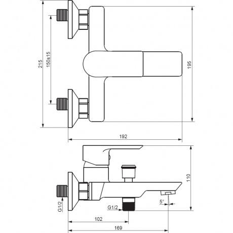Смеситель для ванны Damixa Apollo 471000300 черный - фото 2