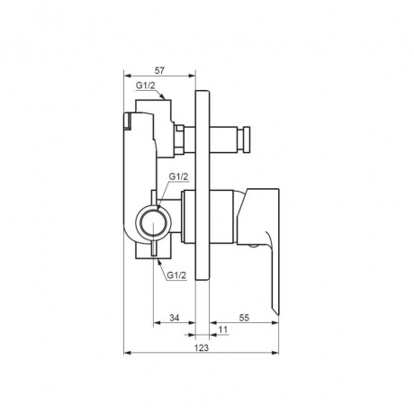 477100000 Apollo Встраиваемый смеситель для ванной и душа, хром - фото 3