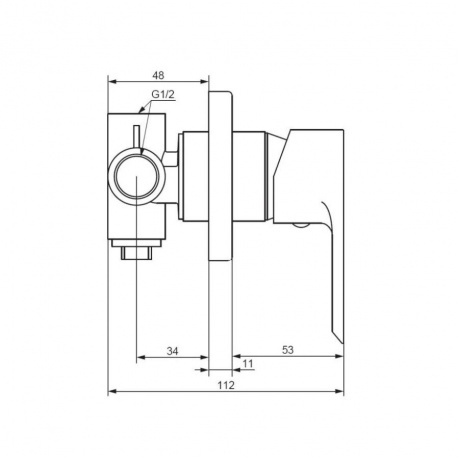 477500000 Apollo Встраиваемый смеситель для душа, хром - фото 3